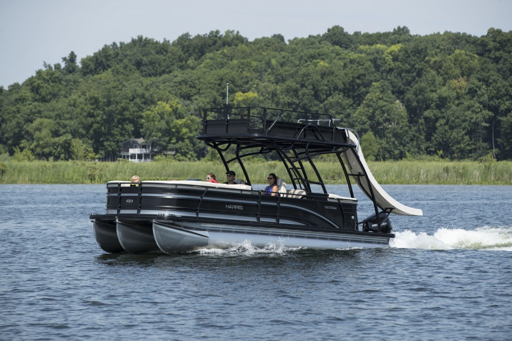 Pontoon with a slide