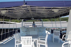 View of the boat captain's cabin